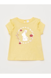 LC Waikiki Crew Neck Short Sleeve Printed Baby Girl T-Shirt