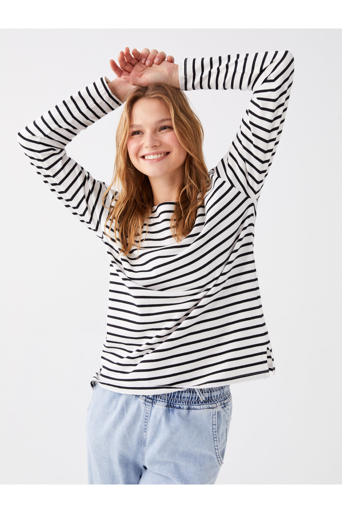 LC Waikiki Crew Neck Striped Long Sleeve Women's T-Shirt