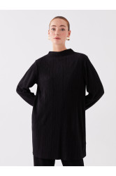 LC Waikiki High Collar Plain Long Sleeve Oversize Women's Tunic