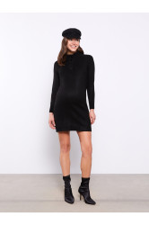 LC Waikiki High Neck Straight Long Sleeve Maternity Knitwear Dress