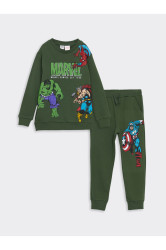 LC Waikiki Lcw Kids Green Hulk Printed Boys Tracksuit Set