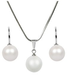 Levien Sada náhrdelníku a náušnic Pearl Pearlescent White SET-041