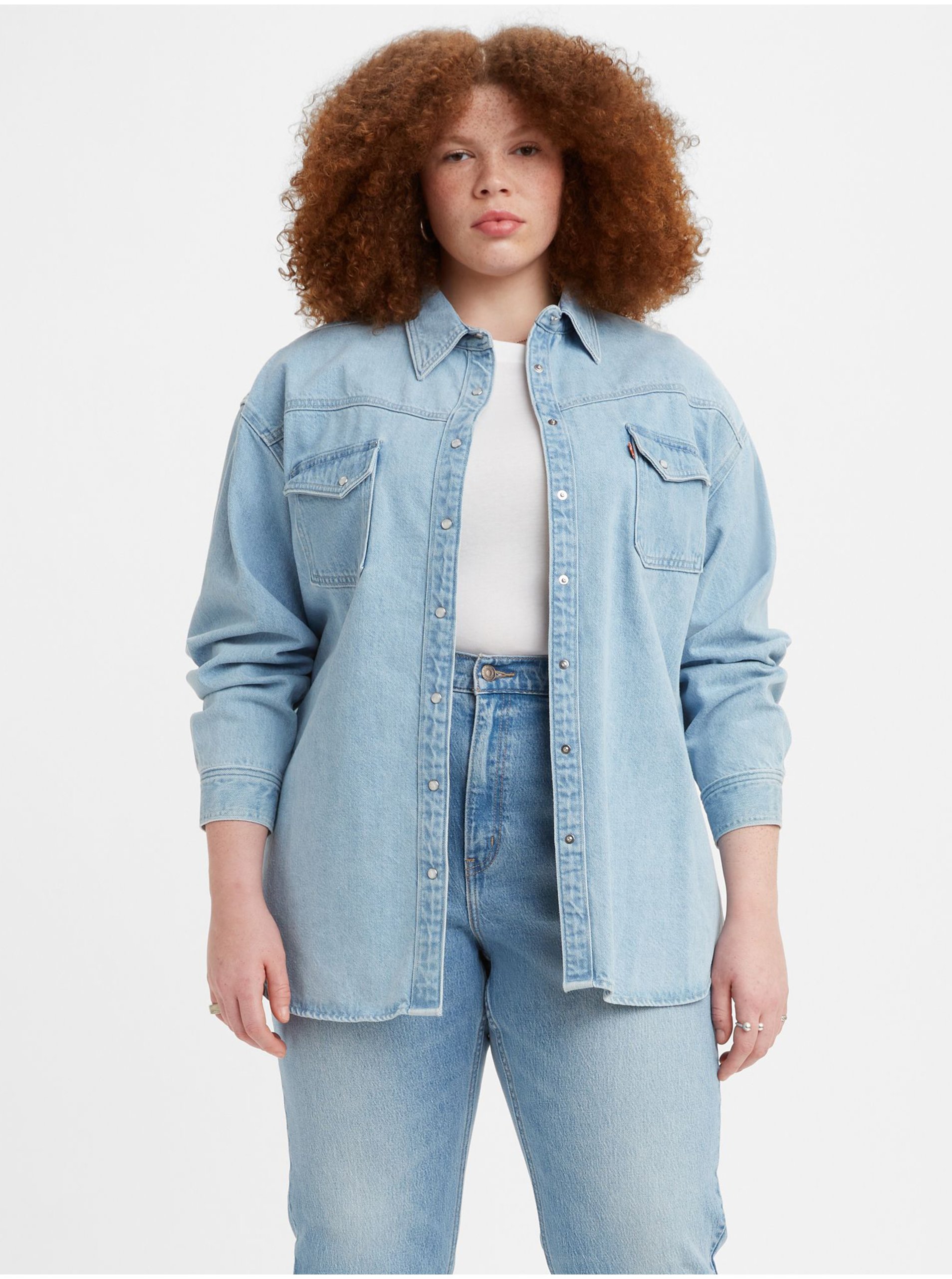 Levi's Světle modrá dámská džínová oversize košile Levi's® Dorsey Western - Dámské