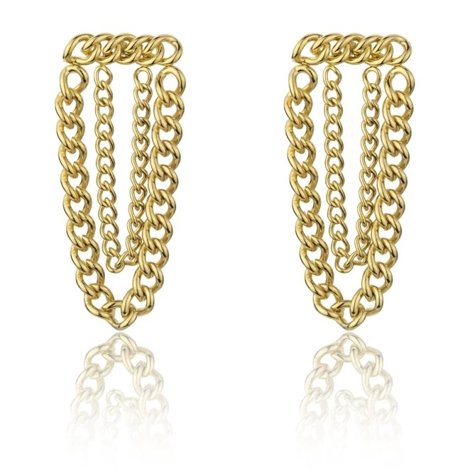 Marc Malone Krásné pozlacené náušnice Celine Gold Earrings MCE23134G