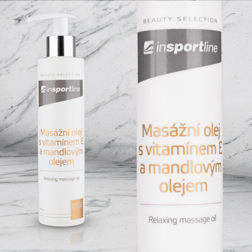 Masážní olej inSPORTline s vitamínem E a mandlovým olejem 200 ml