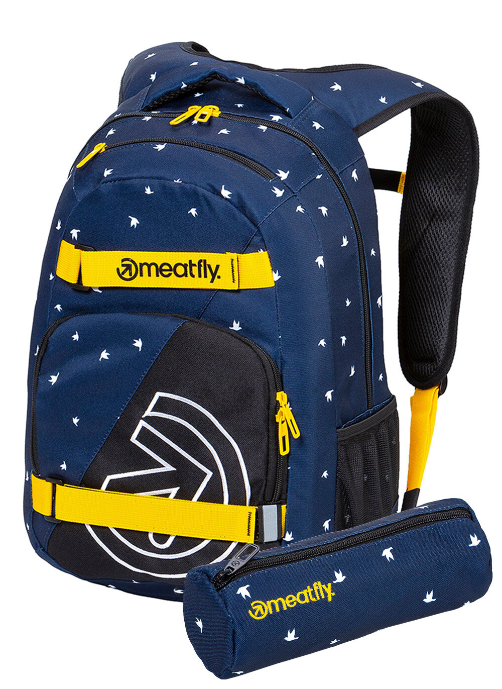 Meatfly batoh Exile + PENÁL ZDARMA Birds Dark Navy | Černá | Objem 24 L