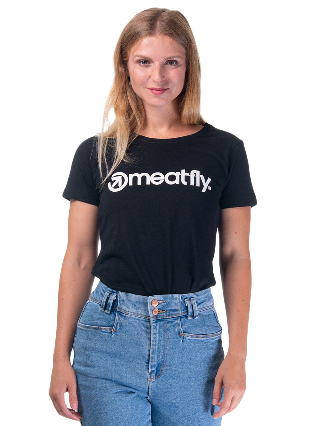 Meatfly dámské tričko Ladies MF Logo A - Black | Velikost L | 100% bavlna