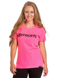 Meatfly dámské tričko Ladies MF Logo Neon Pink | Růžová | Velikost XS