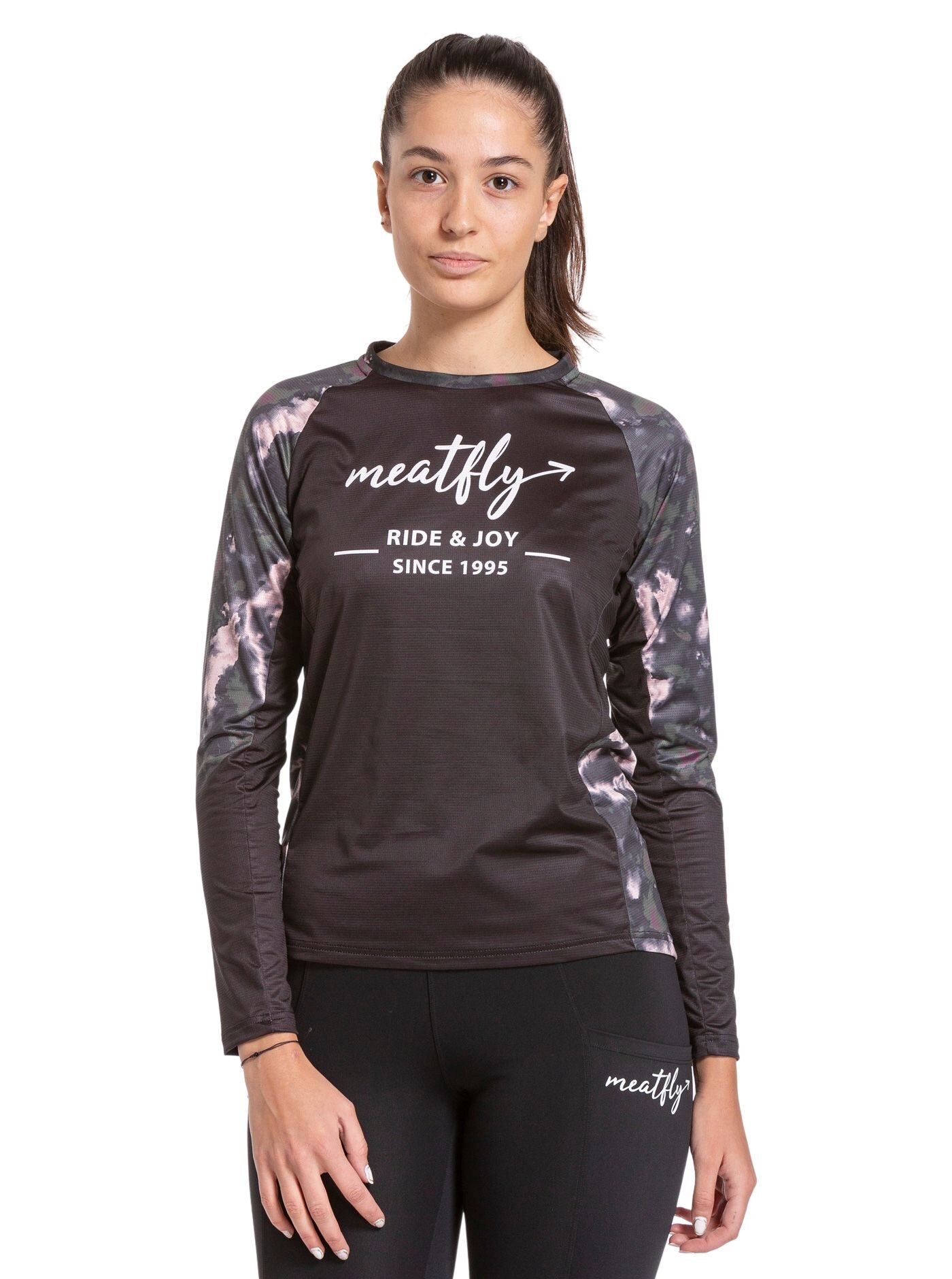 Meatfly dámský bike dres Leah Storm Camo Pink/Black | Maskáč | Velikost XS