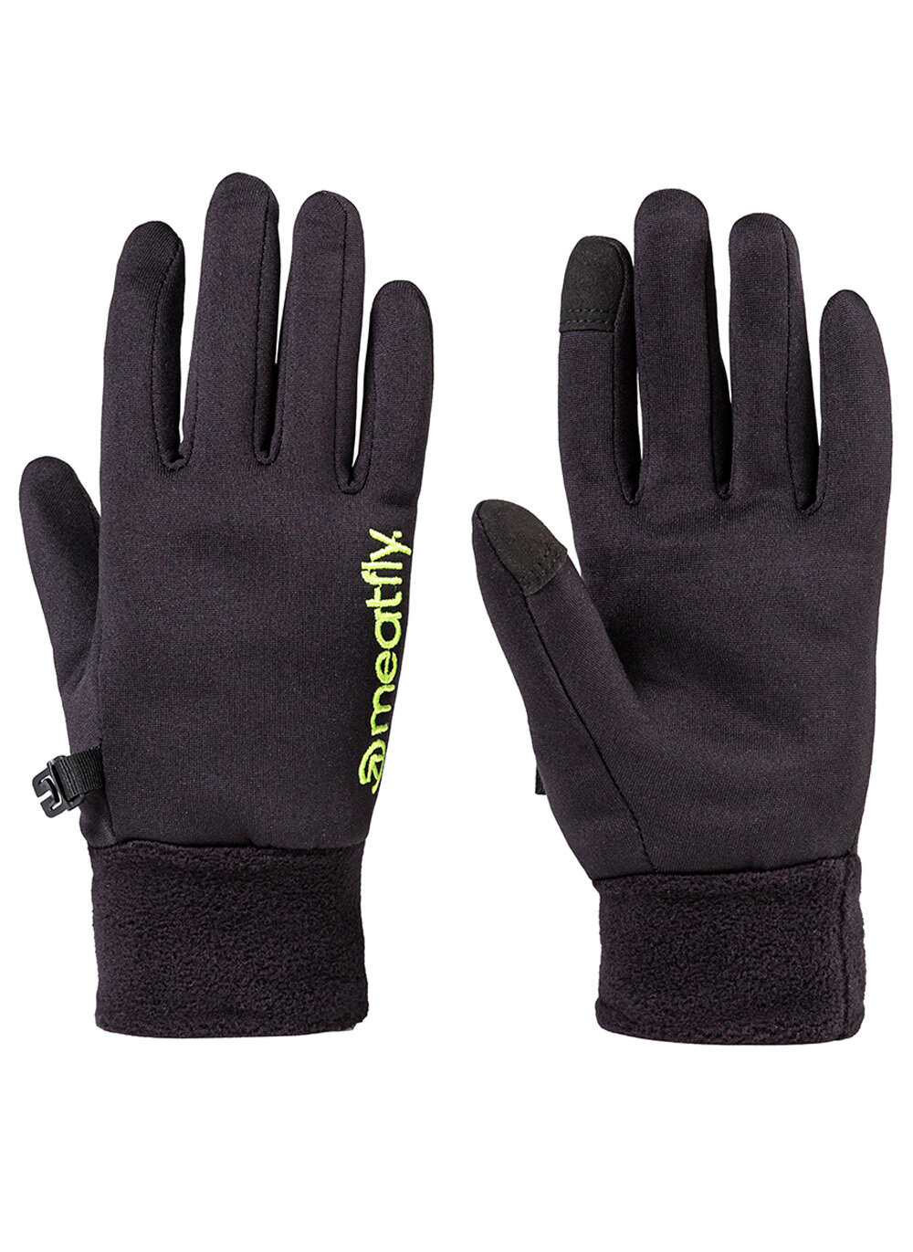 Meatfly dětské rukavice Kids Powerstretch Black Lime | Černá | Velikost 158