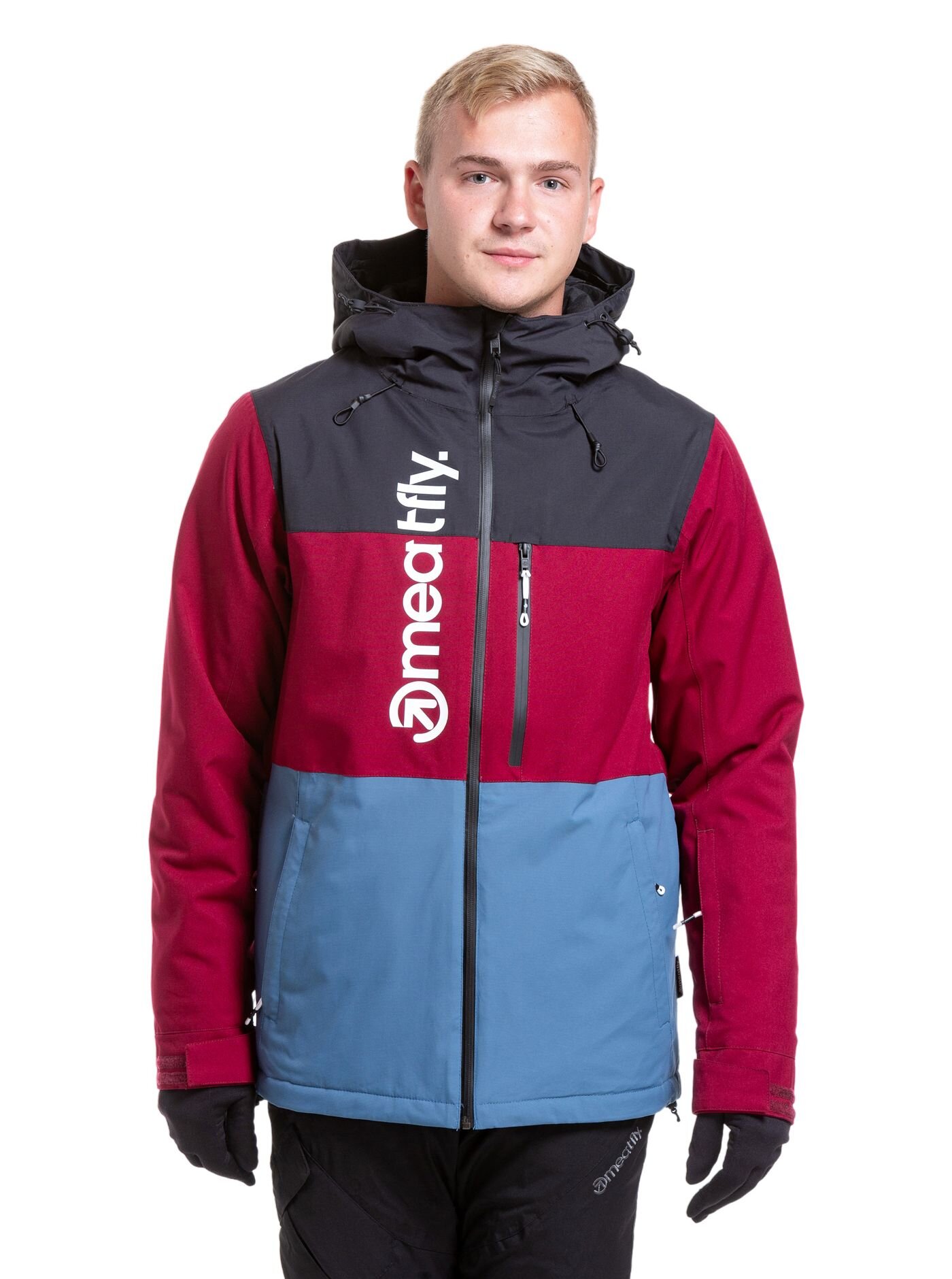 Meatfly pánská SNB & SKI bunda Manifold Beet Red/Slate Blue | Červená | Velikost S