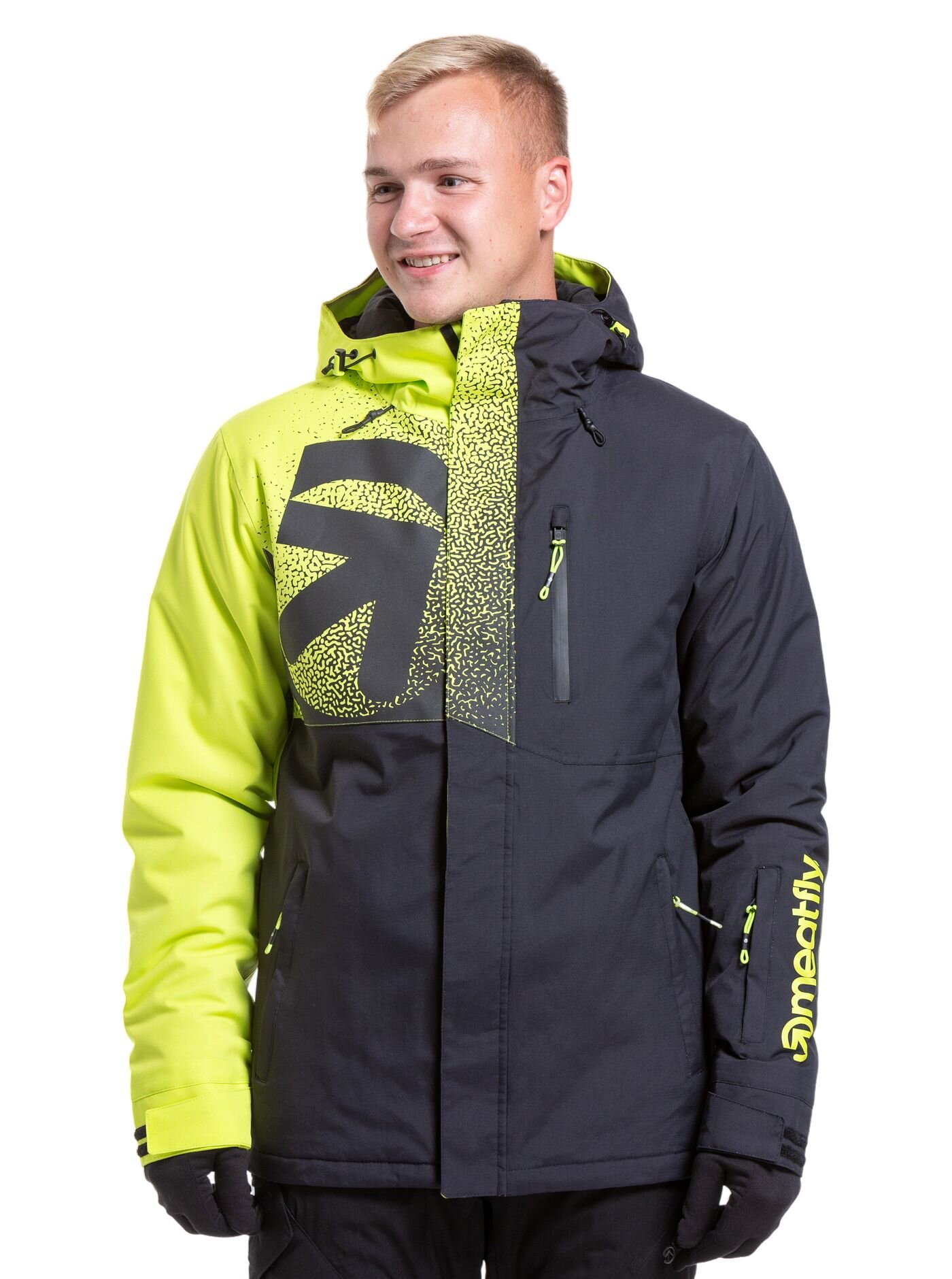 Meatfly pánská SNB & SKI bunda Shader Acid Lime/Black | Zelená | Velikost S