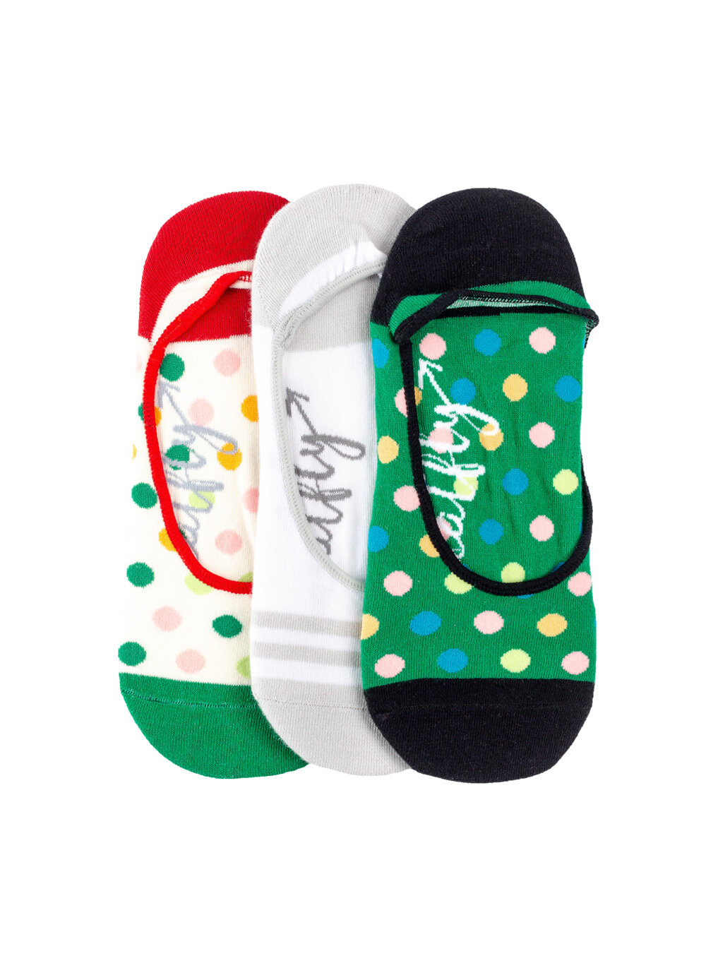 Meatfly ponožky Low socks - Triple pack K/ Green | Mnohobarevná | Velikost One Size