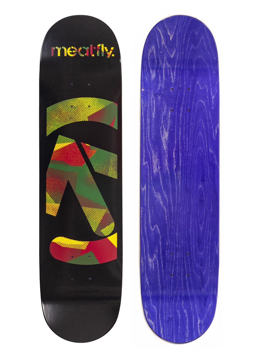 Meatfly skateboardová deska Netto Medium A - Black Rasta | Černá | Velikost skate 7,6"