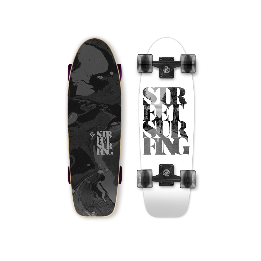 Mini longboard Street Surfing Cruiser 28" White Soul