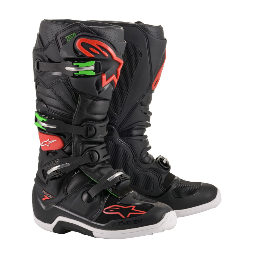 Moto boty Alpinestars Tech 7 černá/červená/zelená  černá/červená/zelená  38