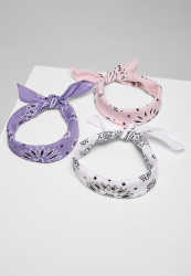 Multicolor Bandana 3-Pack fialová+bílá+růžová