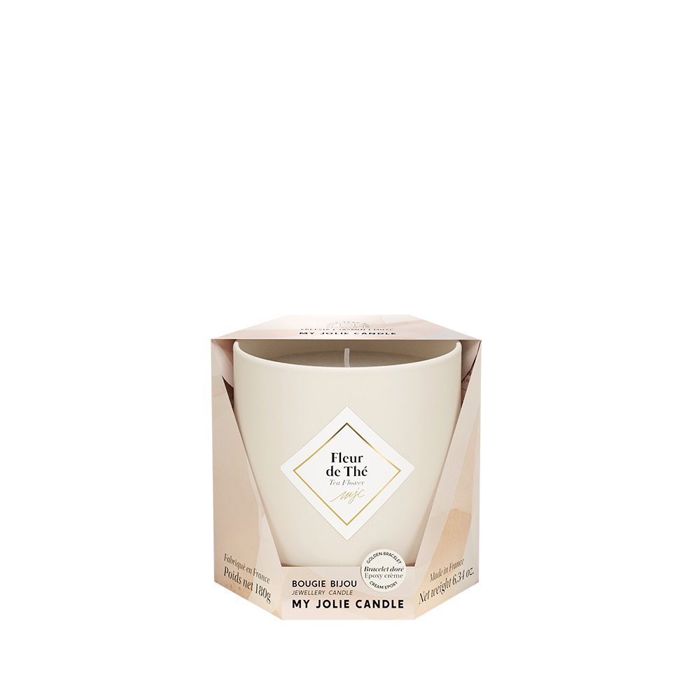 My Jolie Candle Vonná svíčka 36h s náramkem Beige Les Essentielles Čajovníkový květ 320326