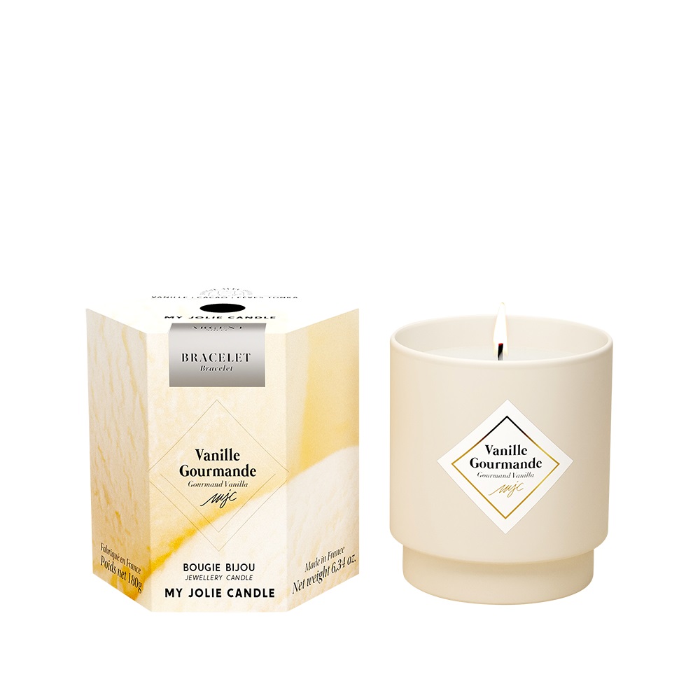 My Jolie Candle Vonná svíčka 36h s náramkem Silver Les Surprenantes Gurmánská Vanilka 320290