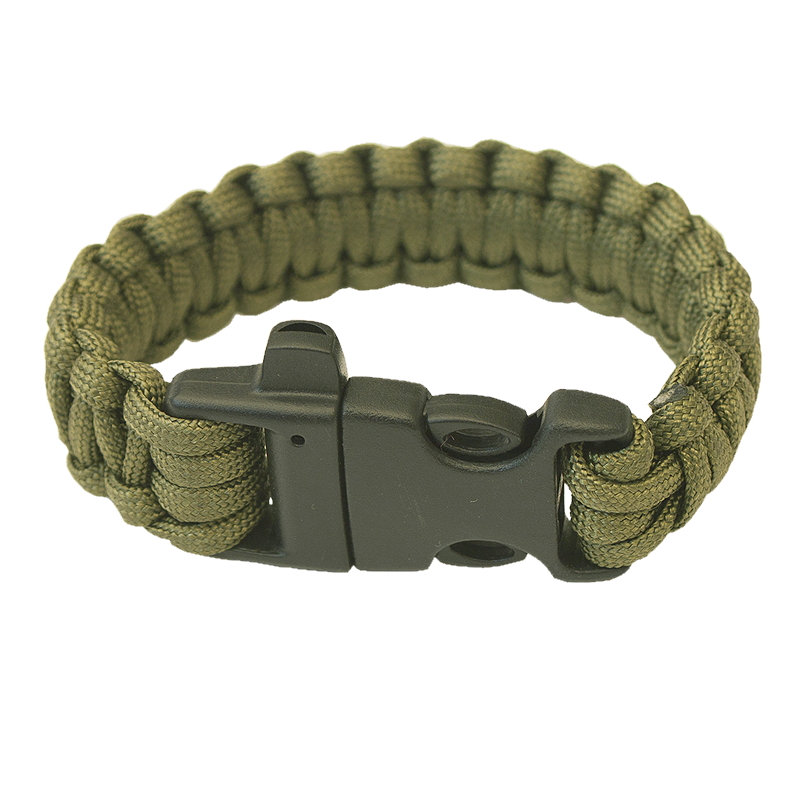 Náramek Highlander Paracord - trojzubec, píšťalka  olivově zelená