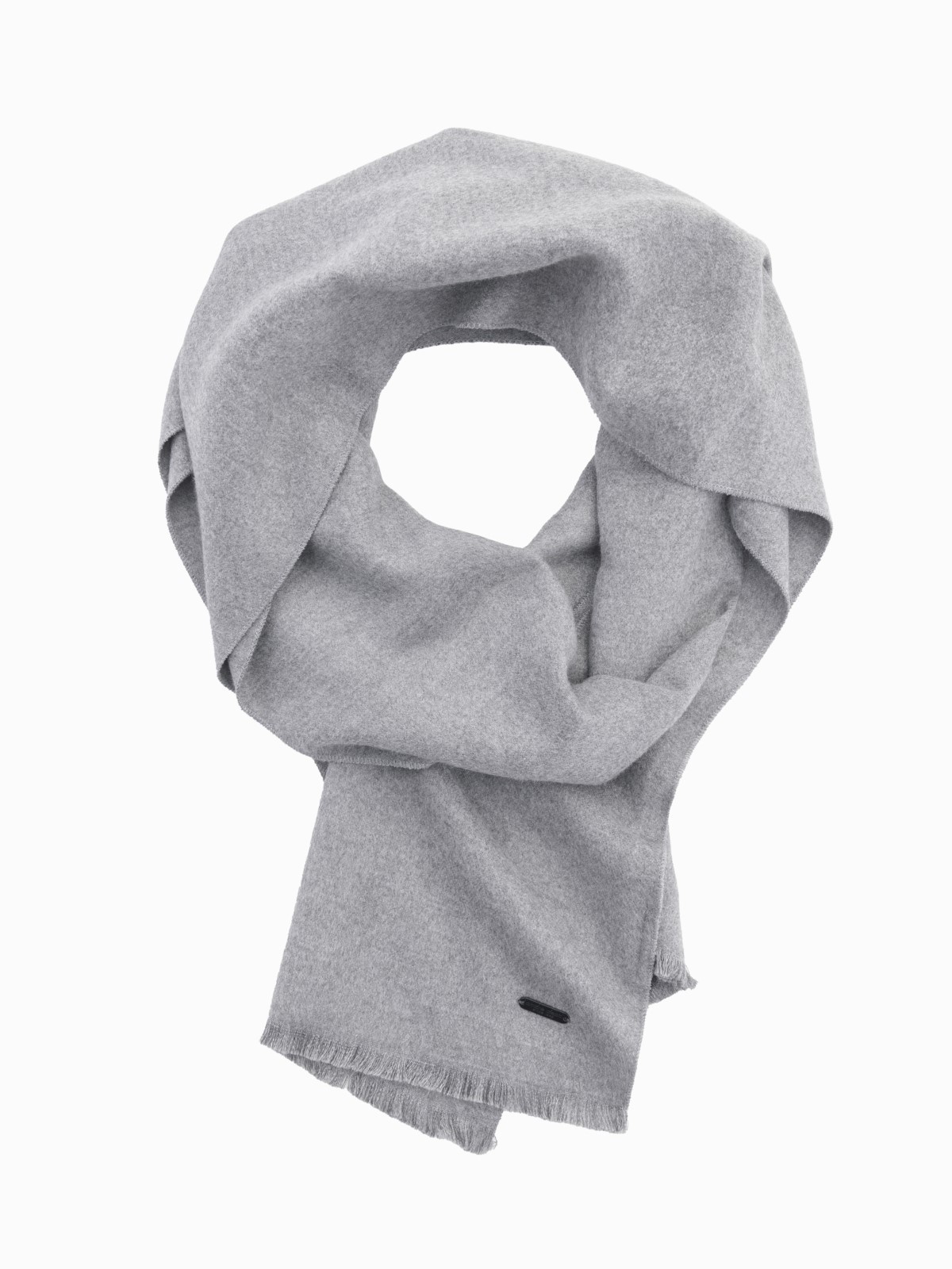 Ombre Men's monochrome fringed scarf - grey