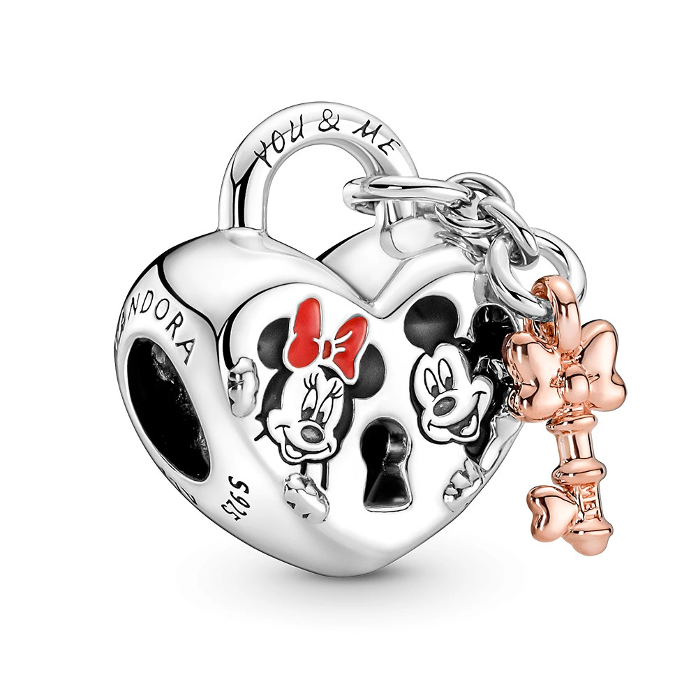 Pandora Přívěsek Visací zámek Disney Mickey Mouse & Minnie Mouse 780109C01