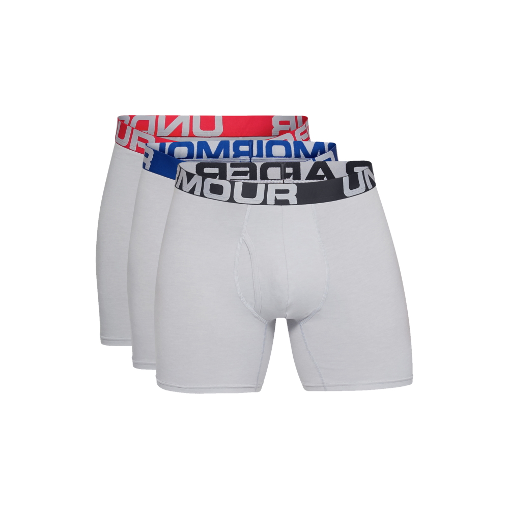 Pánské boxerky Under Armour Charged Cotton 6in 3 Pack  S  Mod Gray Medium Heather