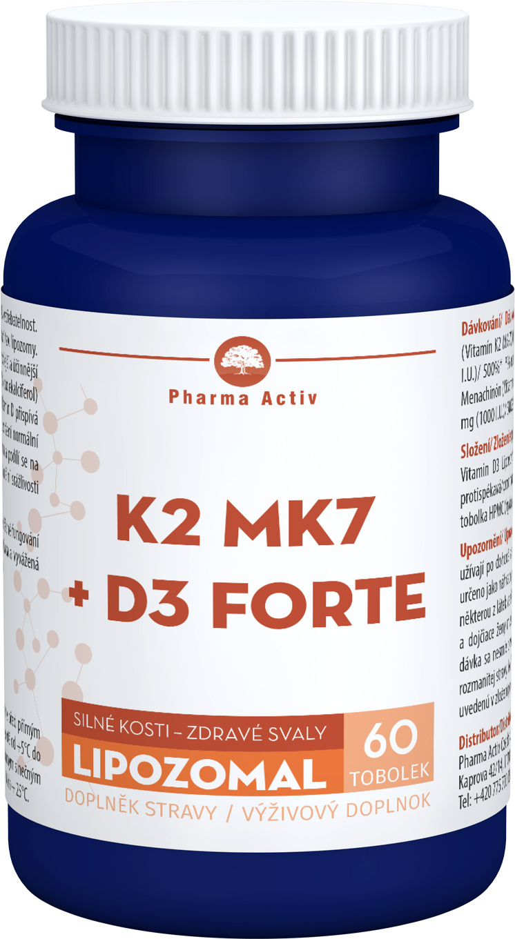 Pharma Activ Lipozomální K2 MK7 + D3 Forte 60 tobolek