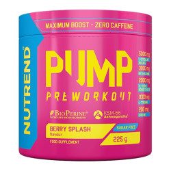 Pre-workout směs Nutrend Pump 225g bez kofeinu  berry splash