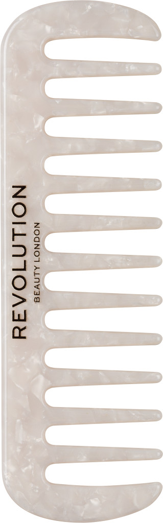 Revolution Haircare Hřeben pro kudrnaté a silné vlasy Natural Curl Wide (Tooth Comb White)