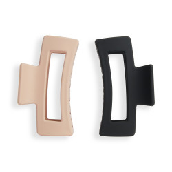 Revolution Skřipce do vlasů Nude/Black (Rectangle Matte Clip) 2 ks