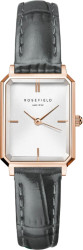 Rosefield Octagon XS White Grey Leather Rose Gold OWGLR-O87