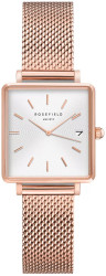 Rosefield The Mini Boxy XS White Sunray Mesh Rose gold QMWMRG-Q040