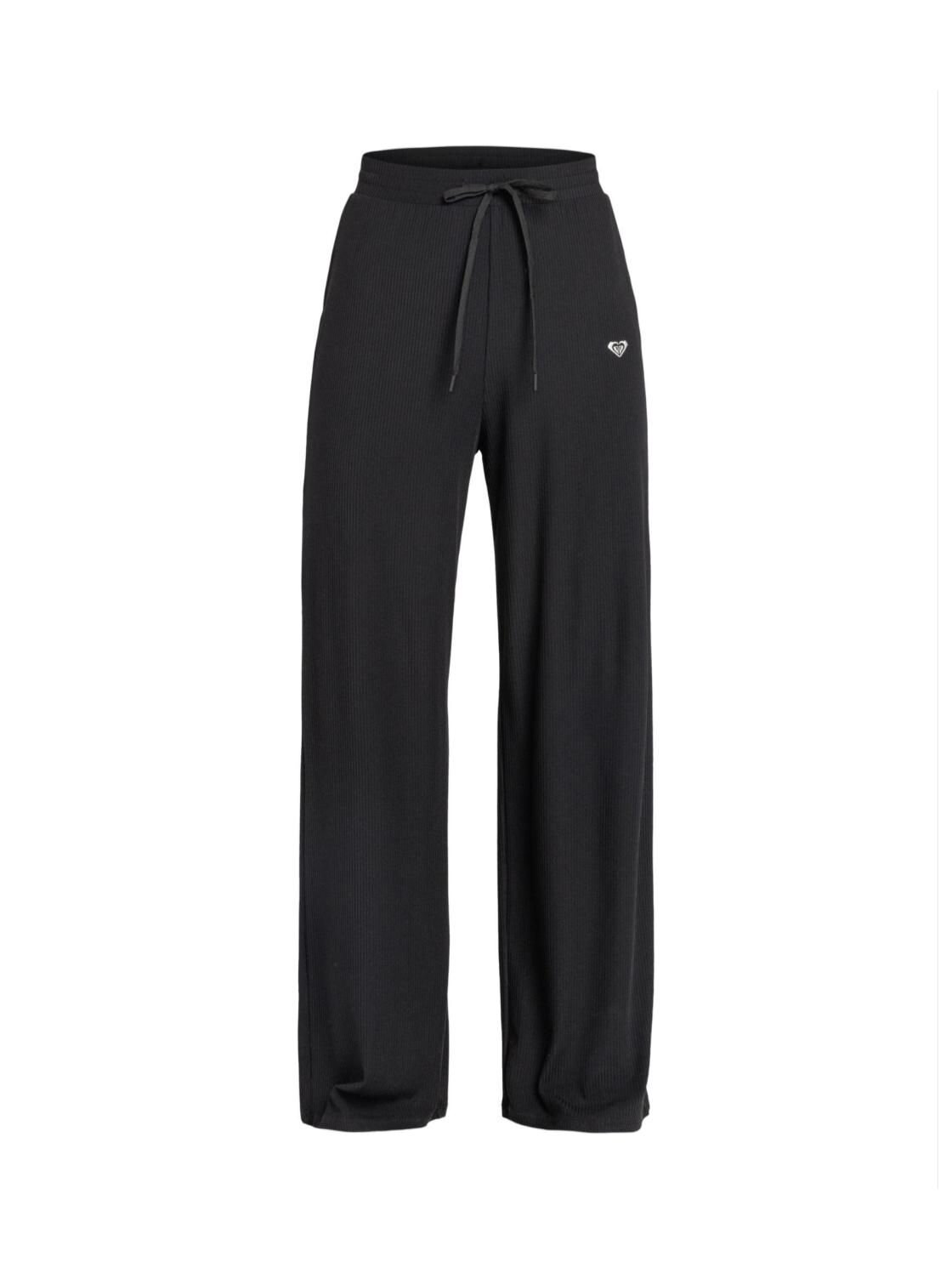 Roxy dámské široké kalhoty Rib Wide Leg Pants Anthracite | Černá | Velikost XS