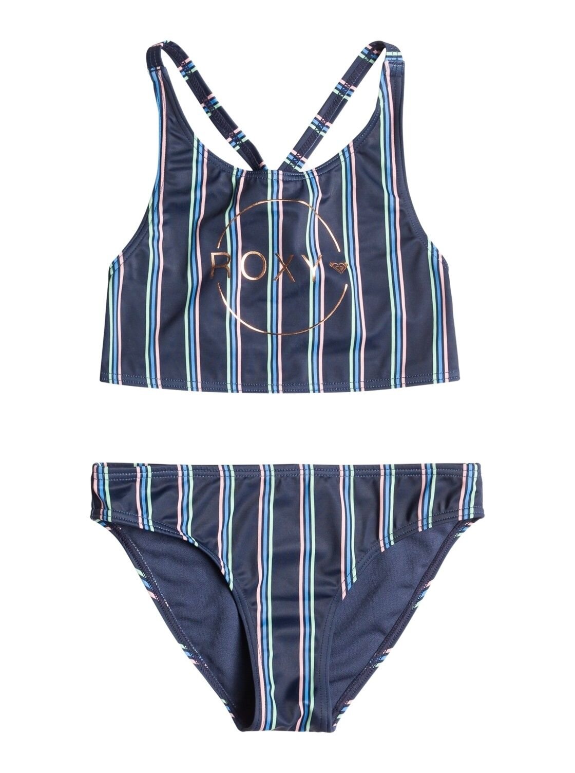 Roxy dětské plavky Swim For Days Mood Indigo Horizon Line | Modrá | Velikost 10 r.