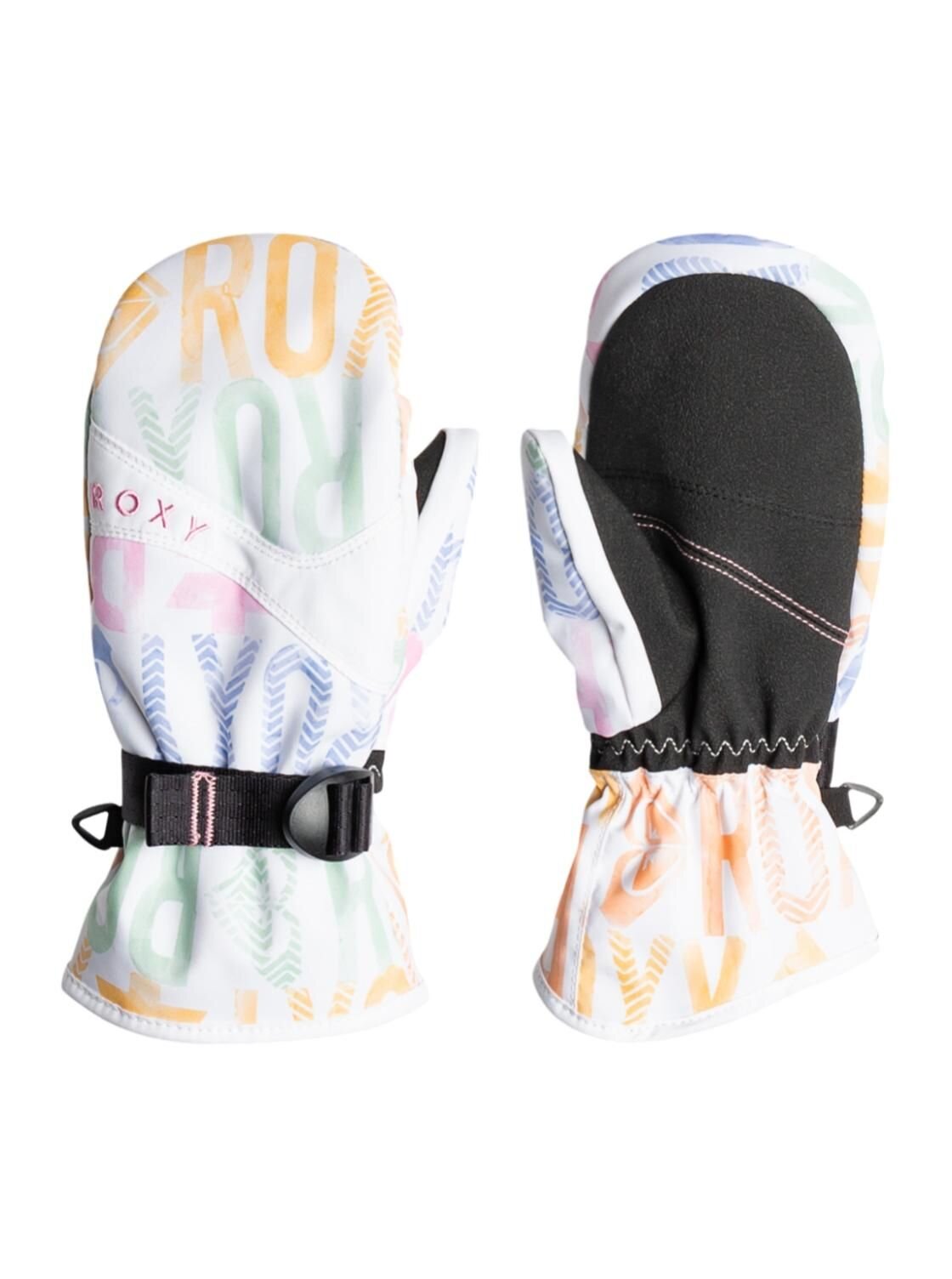 Roxy dětské zimní rukavice Jetty Girl Mitt Bright White Sapin Rg | Bílá | Velikost M