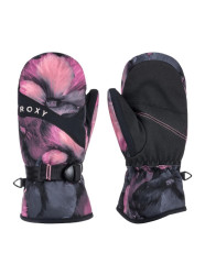 Roxy dětské zimní rukavice Jetty Girl Mitt True Black Pansy Pansy Rg | Černá | Velikost L