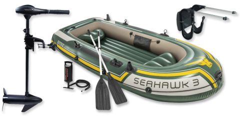 SET - Nafukovací člun Intex Seahawk 3 set s držákem a elektromotorem Maxima P 40