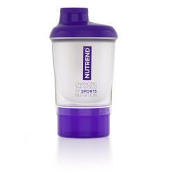 Shaker Nutrend se zásobníkem 300 ml  fialová