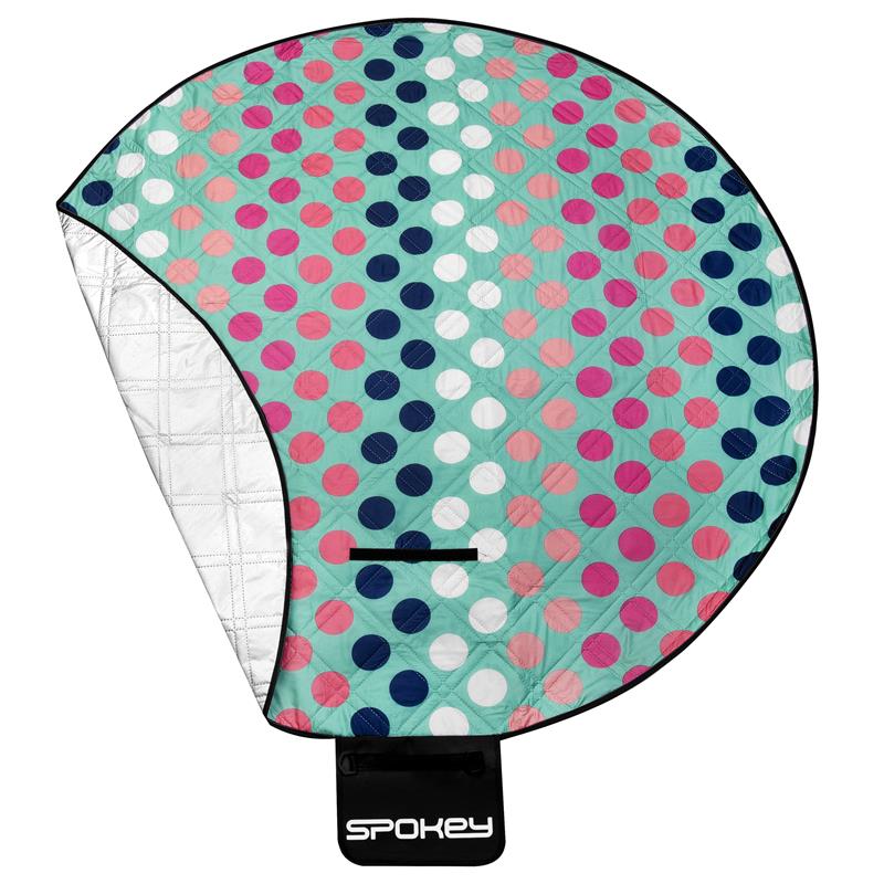 Spokey PICNIC DOTS Pikniková deka guľatá, priemer 140 cm