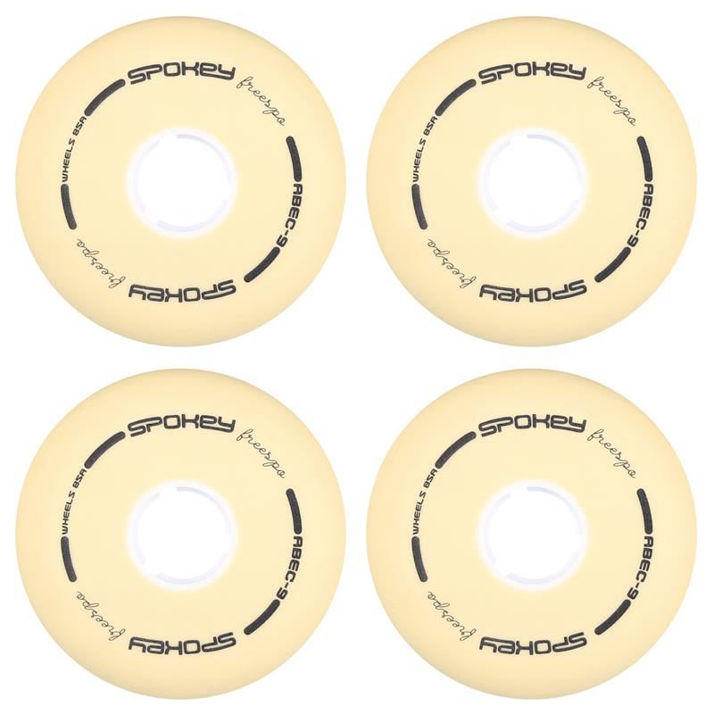 Spokey PU 80 mm Náhradné kolieska ku korčuliam FREESPO WHITE SET, 4 ks