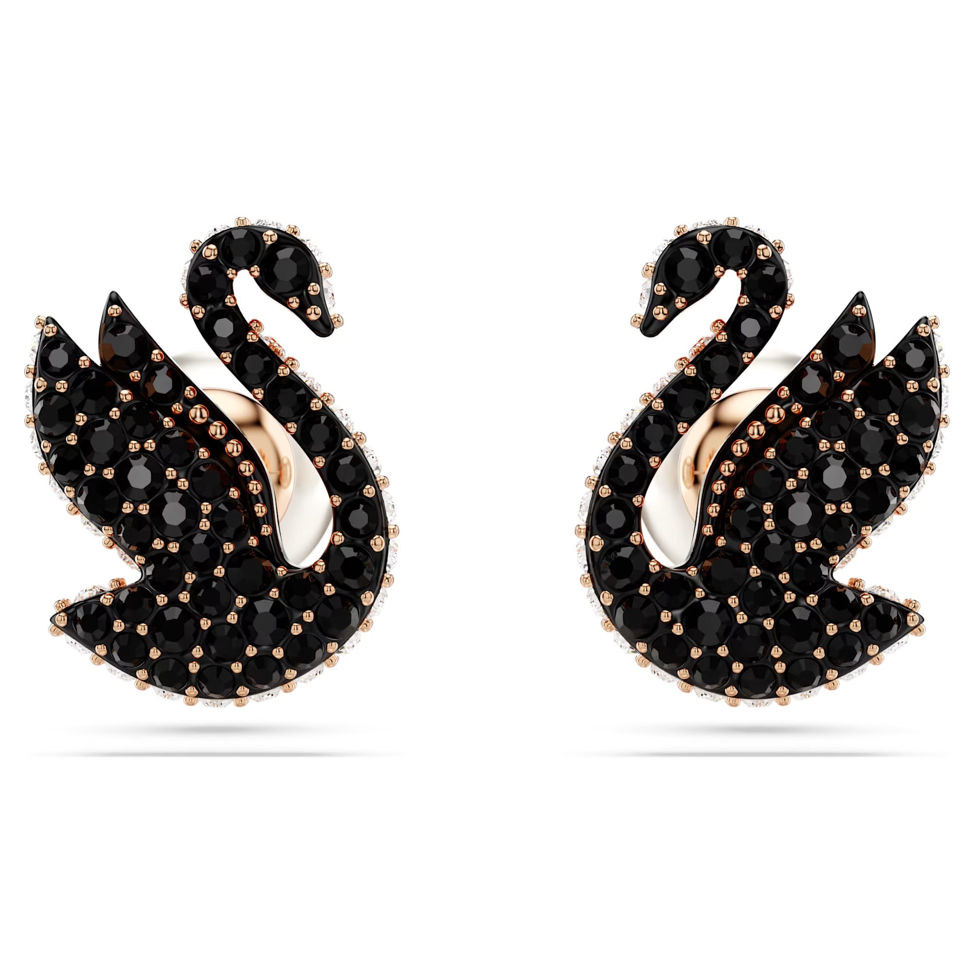 Swarovski Ikonické náušnice s černými krystaly Swan 5684608