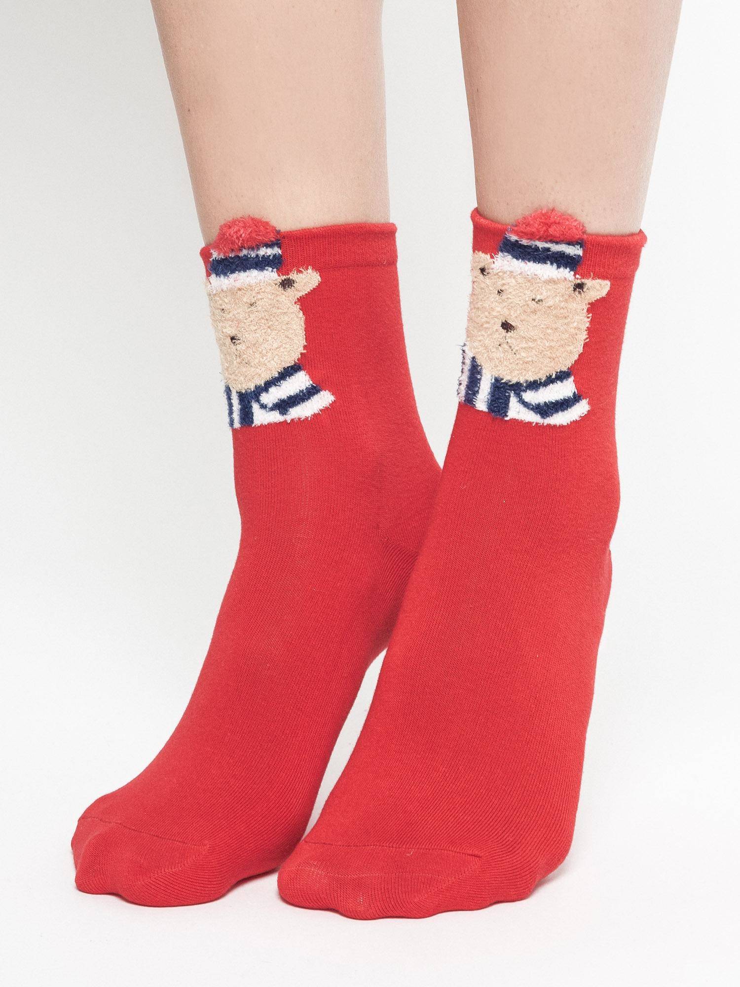 T-shirt teddy bear socks red