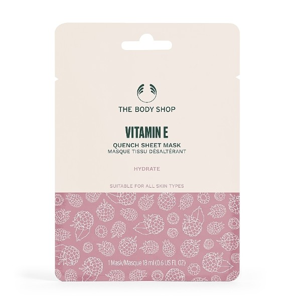 The Body Shop Hydratační slupovací pleťová maska pro všechny typy pleti Vitamin E (Quench Sheet Mask) 18 ml