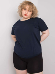 Tmavě modrá bavlněná halenka plus size