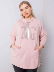 Tmavě růžová halenka plus size s nášivkami