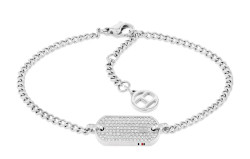 Tommy Hilfiger Dámský ocelový náramek s krystaly Dog Tag 2780863