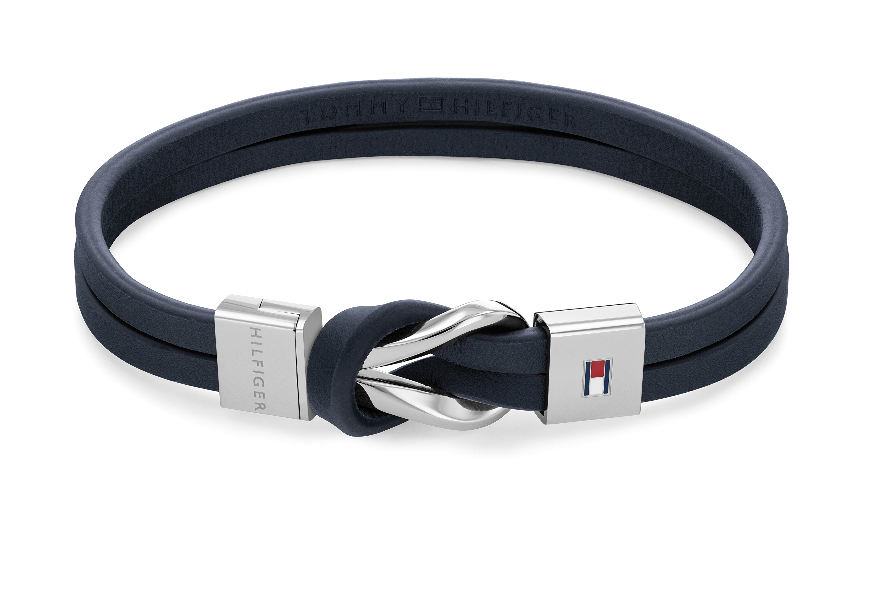 Tommy Hilfiger Moderní náramek z modré kůže Braided Knot 2790443