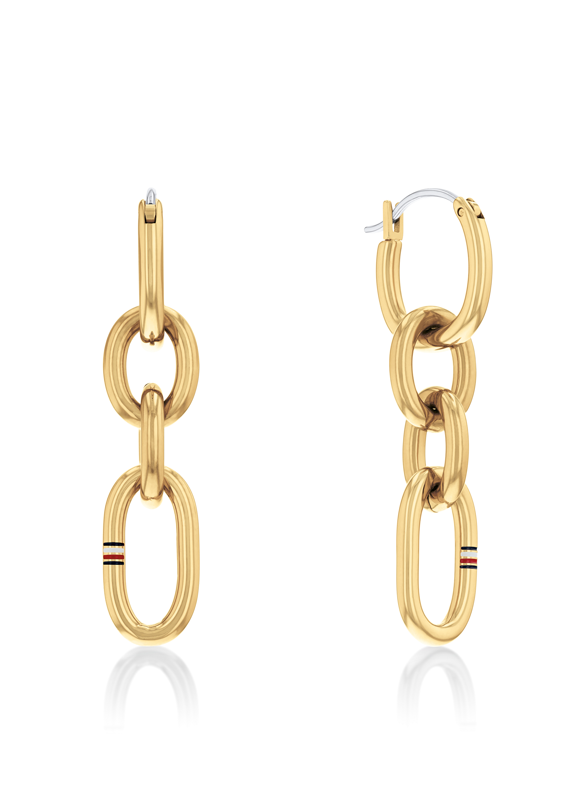 Tommy Hilfiger Moderní pozlacené náušnice Contrast Link Chain 2780786