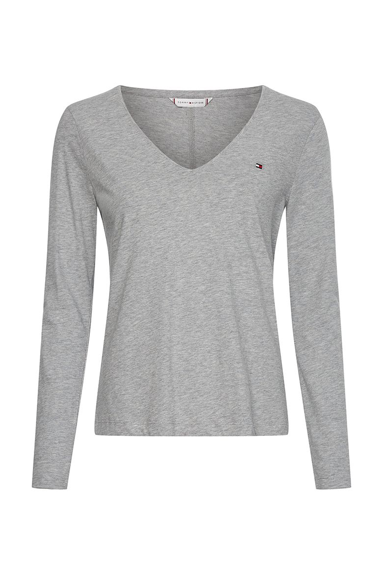 Tommy Hilfiger Top - REGULAR CLASSIC V-NK TOP LS grey